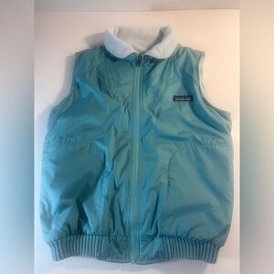 Patagonia Women’s Teal Reversible Zip-up Vest Fleece Lined Outdoor Casual Size M